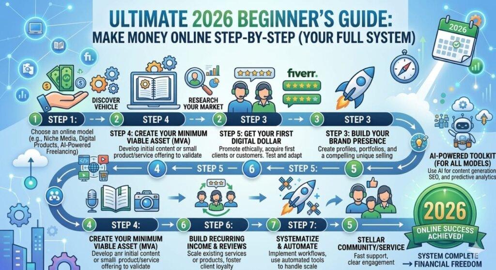 Make Money Online Beginner System (Step-by-Step Guide for 2026)