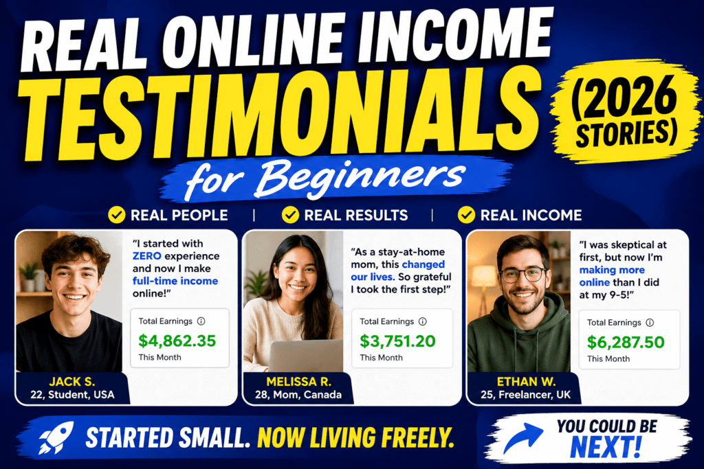 online income testimonials for beginners