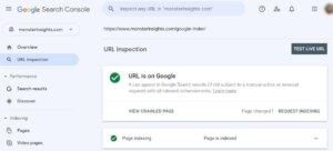 Google Search Console indexing