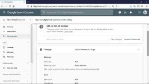 URL inspection Google Search Console