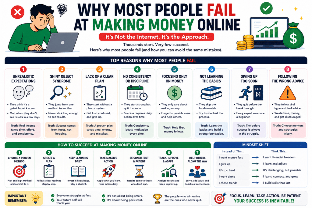Why Most People Fail at Making Money Online