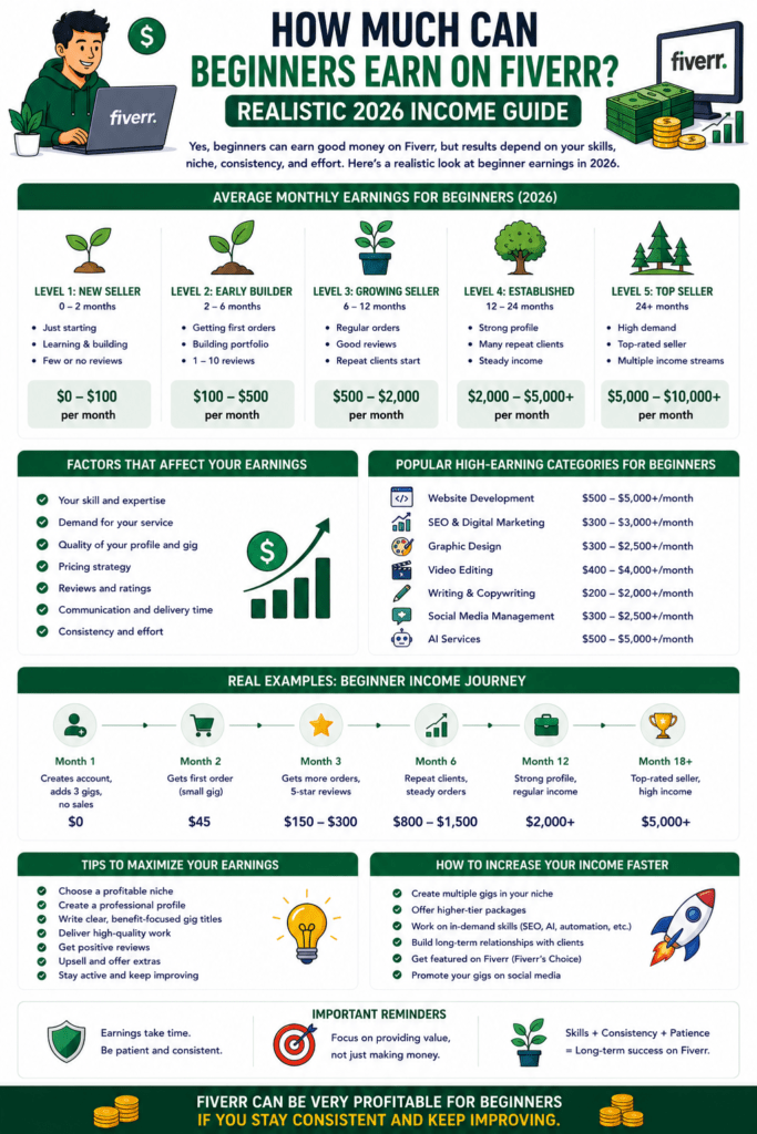 How Much Can Beginners Earn on Fiverr