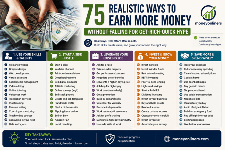 75 Realistic Ways to Earn More Money Without Falling for Get-Rich-Quick Hype
