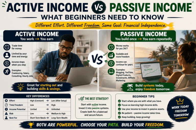 Active Income vs Passive Income: What Beginners Need to Know