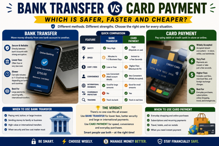Bank Transfer vs Card Payment: Which Is Safer, Faster and Cheaper?