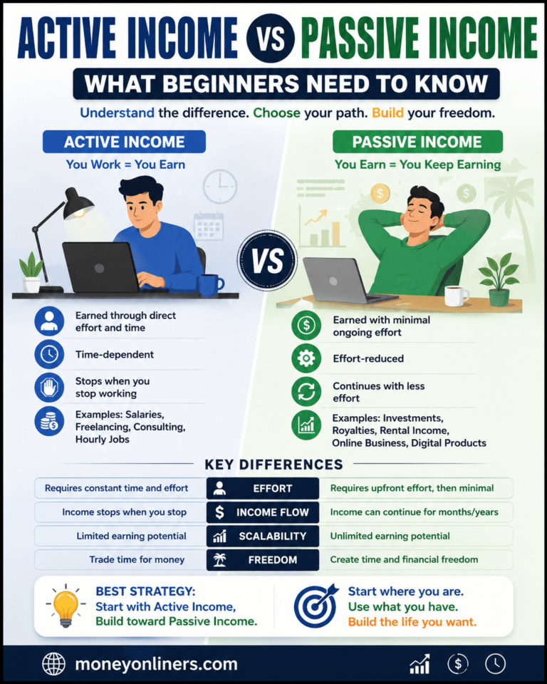 Active Income vs Passive Income: What Beginners Need to Know