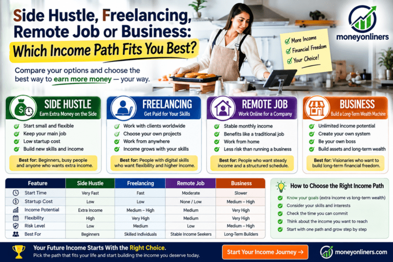 Side Hustle, Freelancing, Remote Job or Business: Which Income Path Fits You Best?